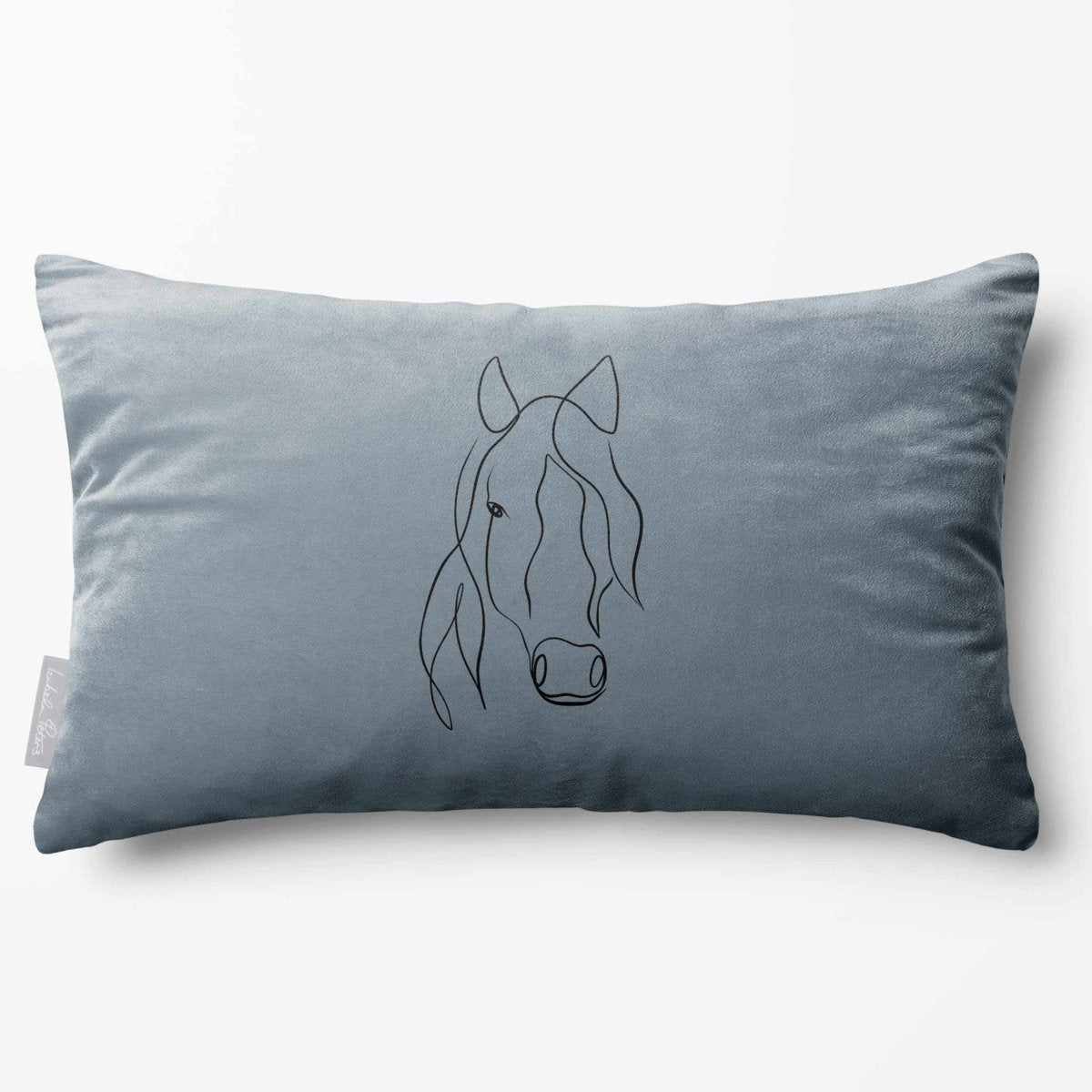 Horse | Sustainable Velvet Rectangle Cushion - French Grey 50 x 30 cm Standard by Izabela Peters