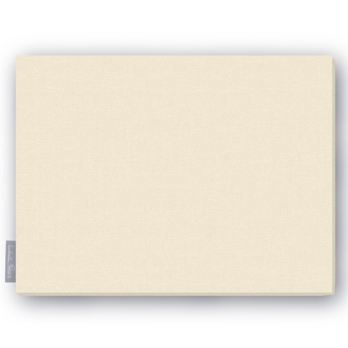 Plain ivory cotton Christmas tablecloth folded on white