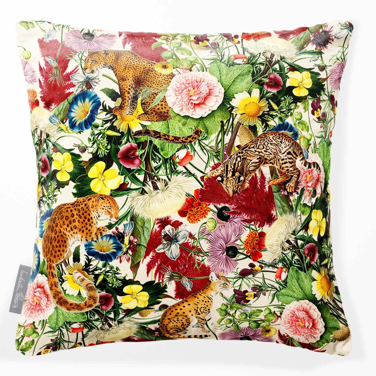 Junglescape | Sustainable Velvet Cushion - Ivory Cream 40 x 40 cm Smooth by Izabela Peters