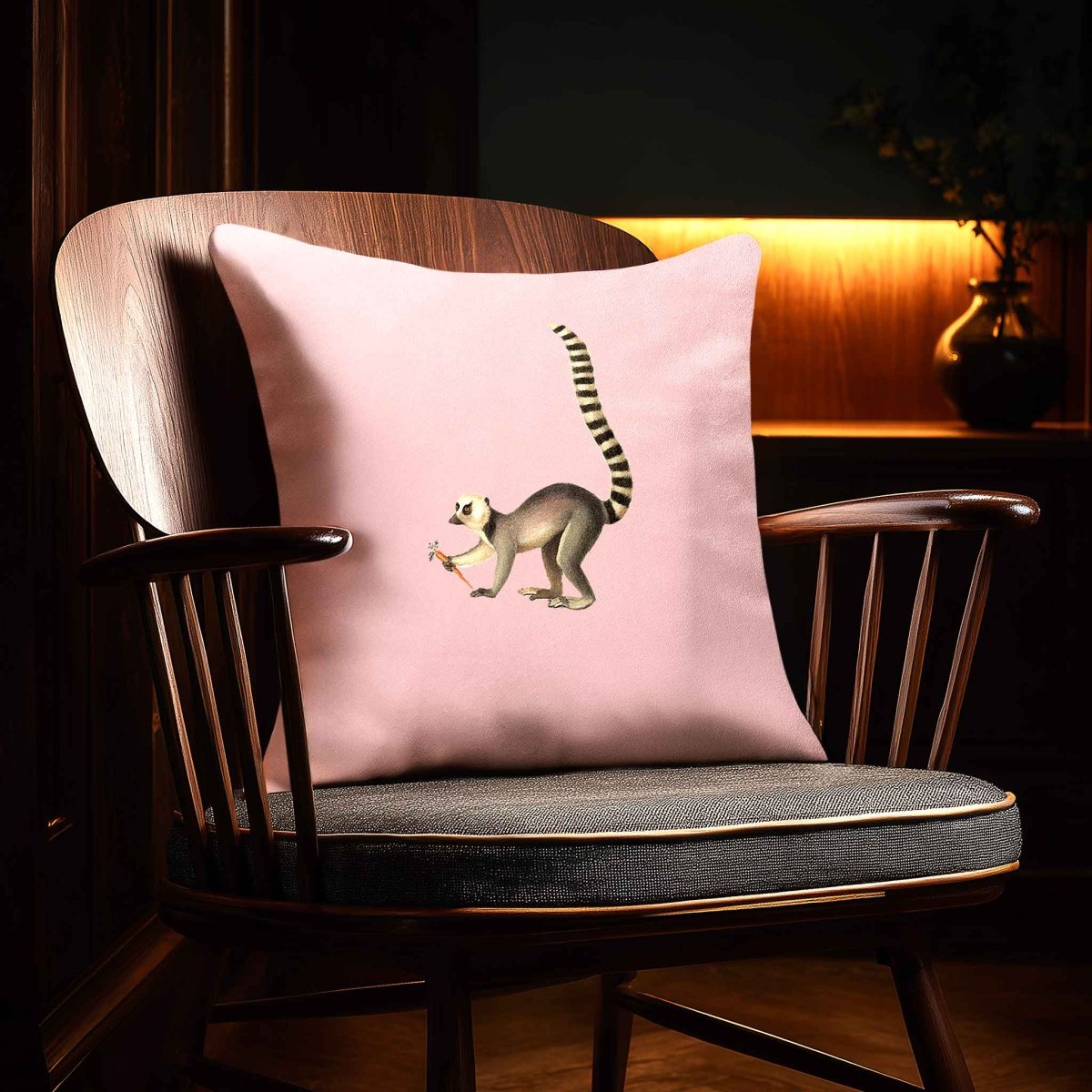 Lemur | Sustainable Velvet Cushion - Rosewater 40 x 40 cm Standard by Izabela Peters