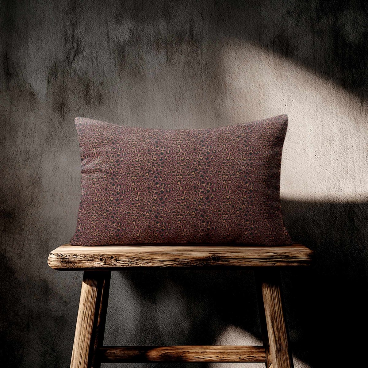 Leopard Print | Sustainable Velvet Rectangle Cushion - Italian Grape 50 x 30 cm Standard by Izabela Peters