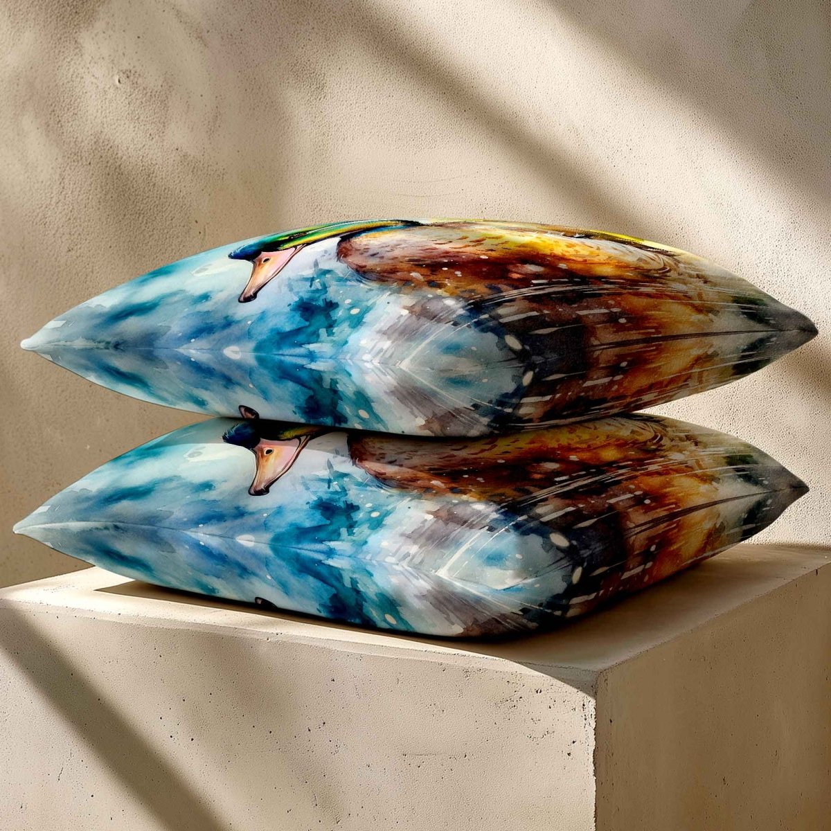 Mallard on Wilfin Beck | Sustainable Velvet Cushion - 40 x 40 cm Standard by Izabela Peters