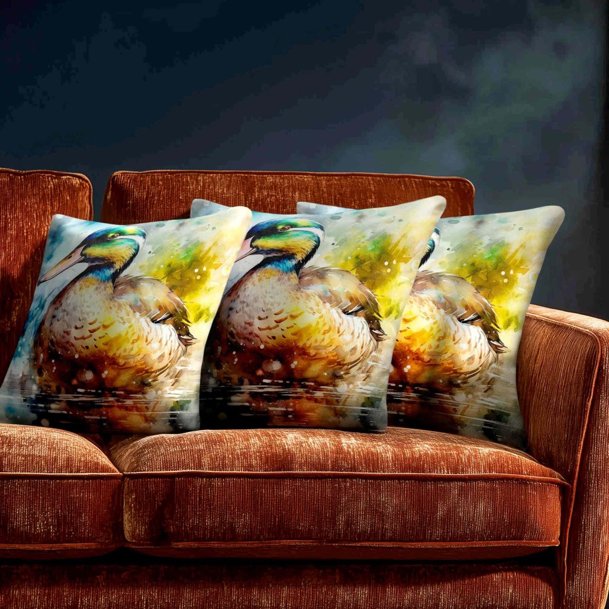 Mallard on Wilfin Beck | Sustainable Velvet Cushion - 40 x 40 cm Standard by Izabela Peters