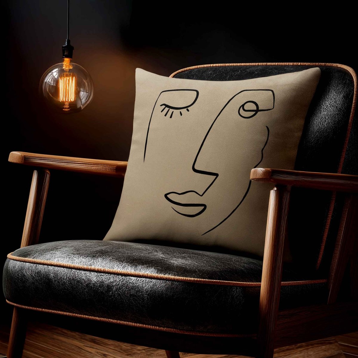 Open Face | Sustainable Velvet Cushion - Taupe 40 x 40 cm Standard by Izabela Peters