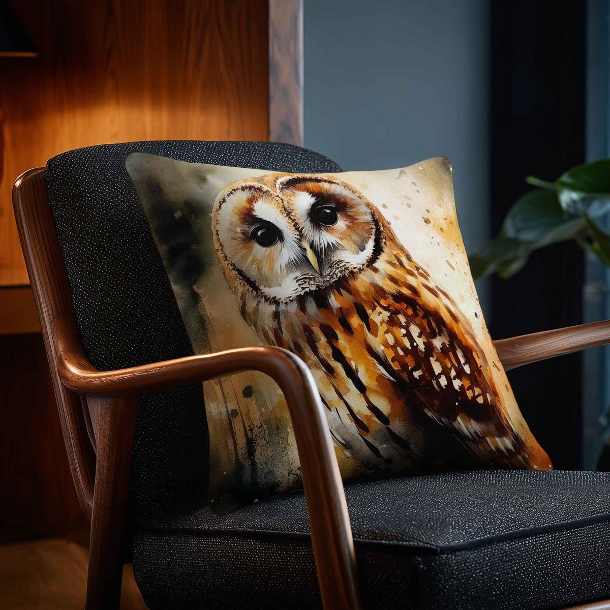 Owl | Sustainable Velvet Cushion - 40 x 40 cm Piped by Izabela Peters