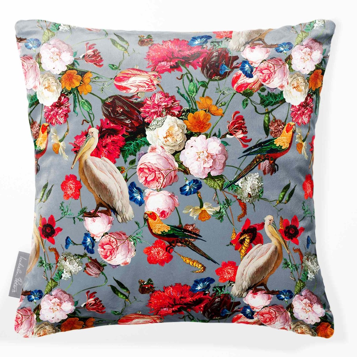 Peruvian Paradise | Sustainable Velvet Cushion - French Grey 40 x 40 cm Smooth by Izabela Peters