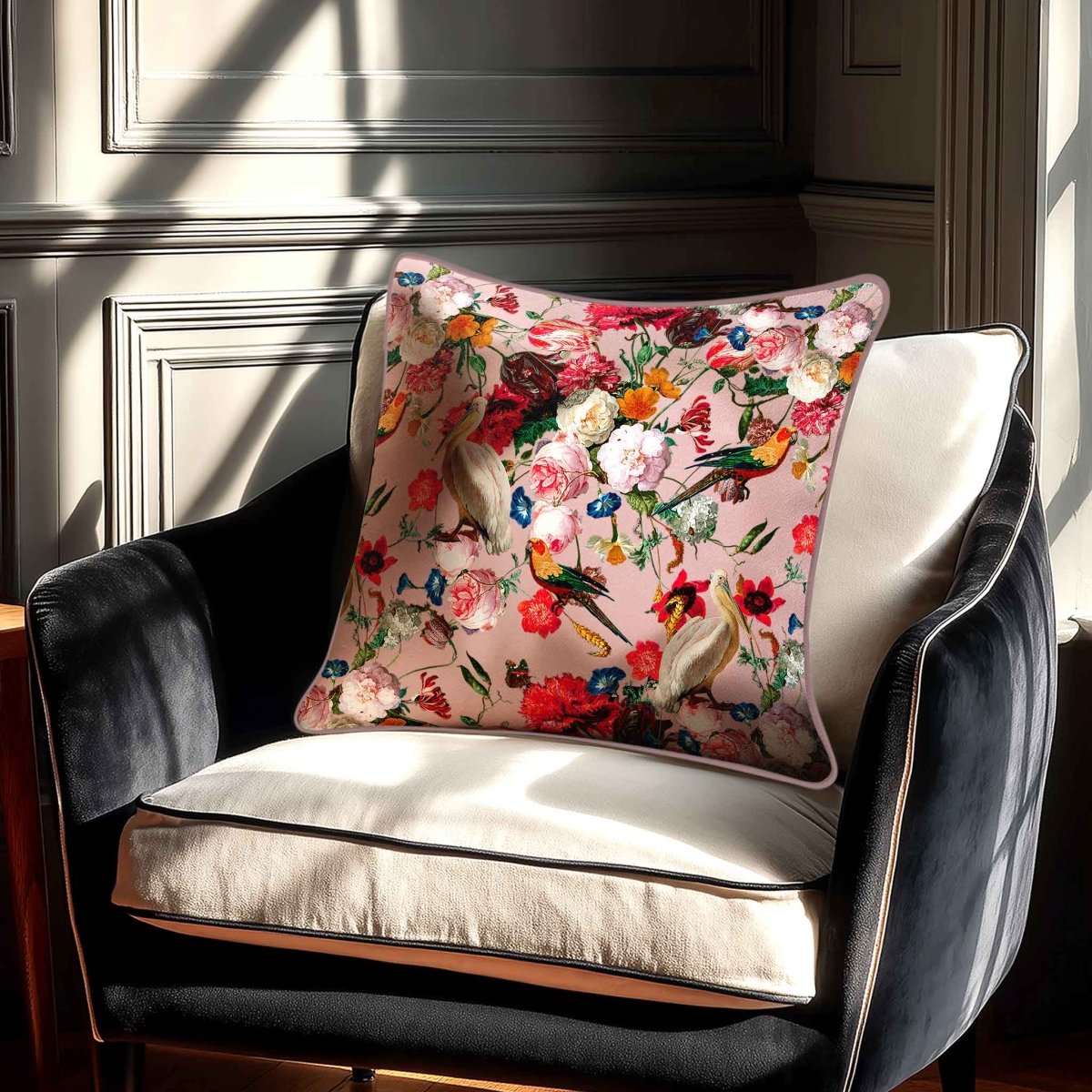 Peruvian Paradise | Sustainable Velvet Cushion - Rosewater 40 x 40 cm Standard by Izabela Peters
