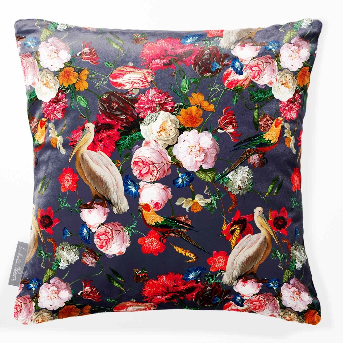 Peruvian Paradise | Sustainable Velvet Cushion - Graphite 40 x 40 cm Smooth by Izabela Peters
