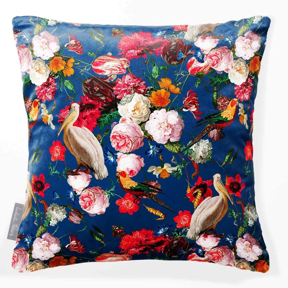 Peruvian Paradise | Sustainable Velvet Cushion - Estate Blue 40 x 40 cm Smooth by Izabela Peters