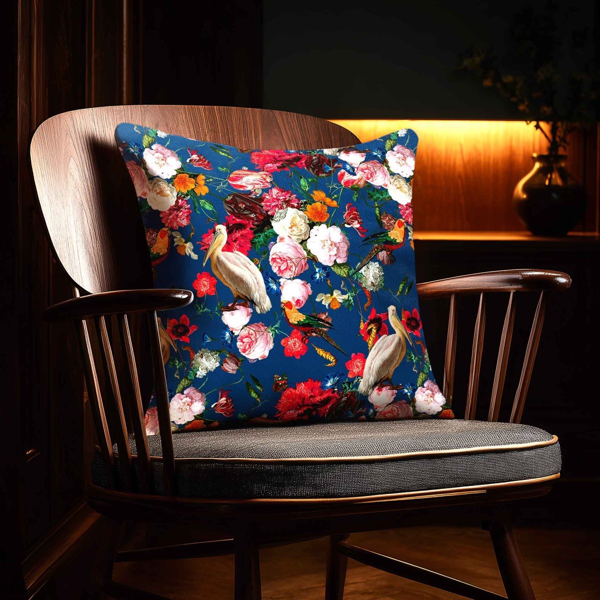 Peruvian Paradise | Sustainable Velvet Cushion - Estate Blue 40 x 40 cm Standard by Izabela Peters