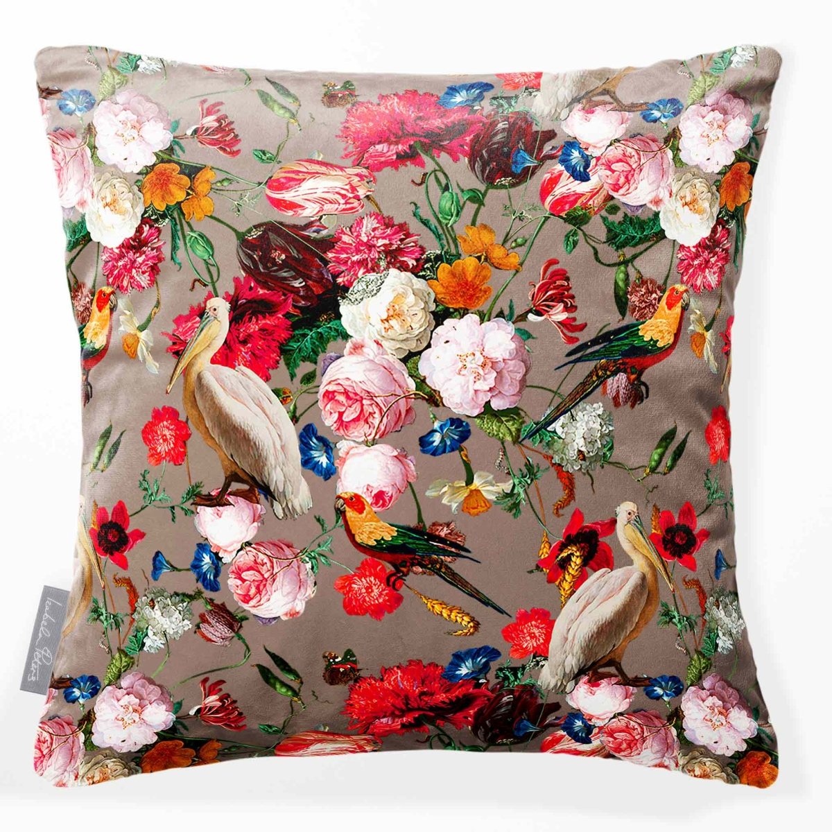 Peruvian Paradise | Sustainable Velvet Cushion - Dovedale Stone 40 x 40 cm Smooth by Izabela Peters