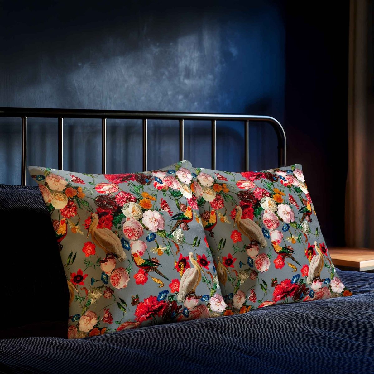 Peruvian Paradise | Sustainable Velvet Cushion - French Grey 40 x 40 cm Standard by Izabela Peters