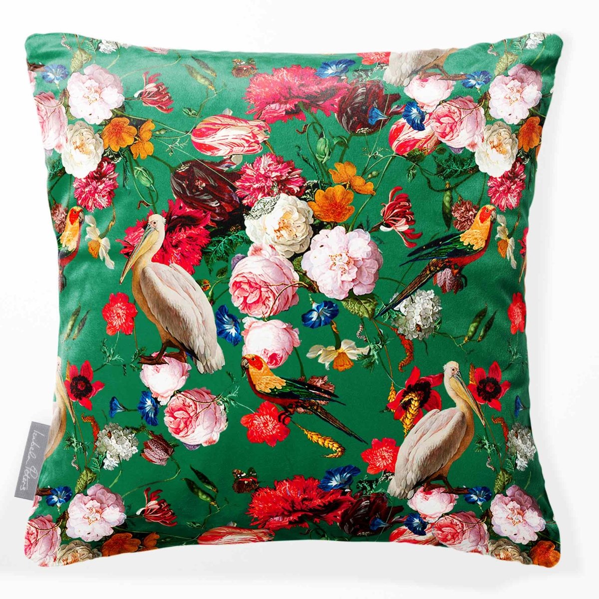 Peruvian Paradise | Sustainable Velvet Cushion - Emerald Green 40 x 40 cm Smooth by Izabela Peters