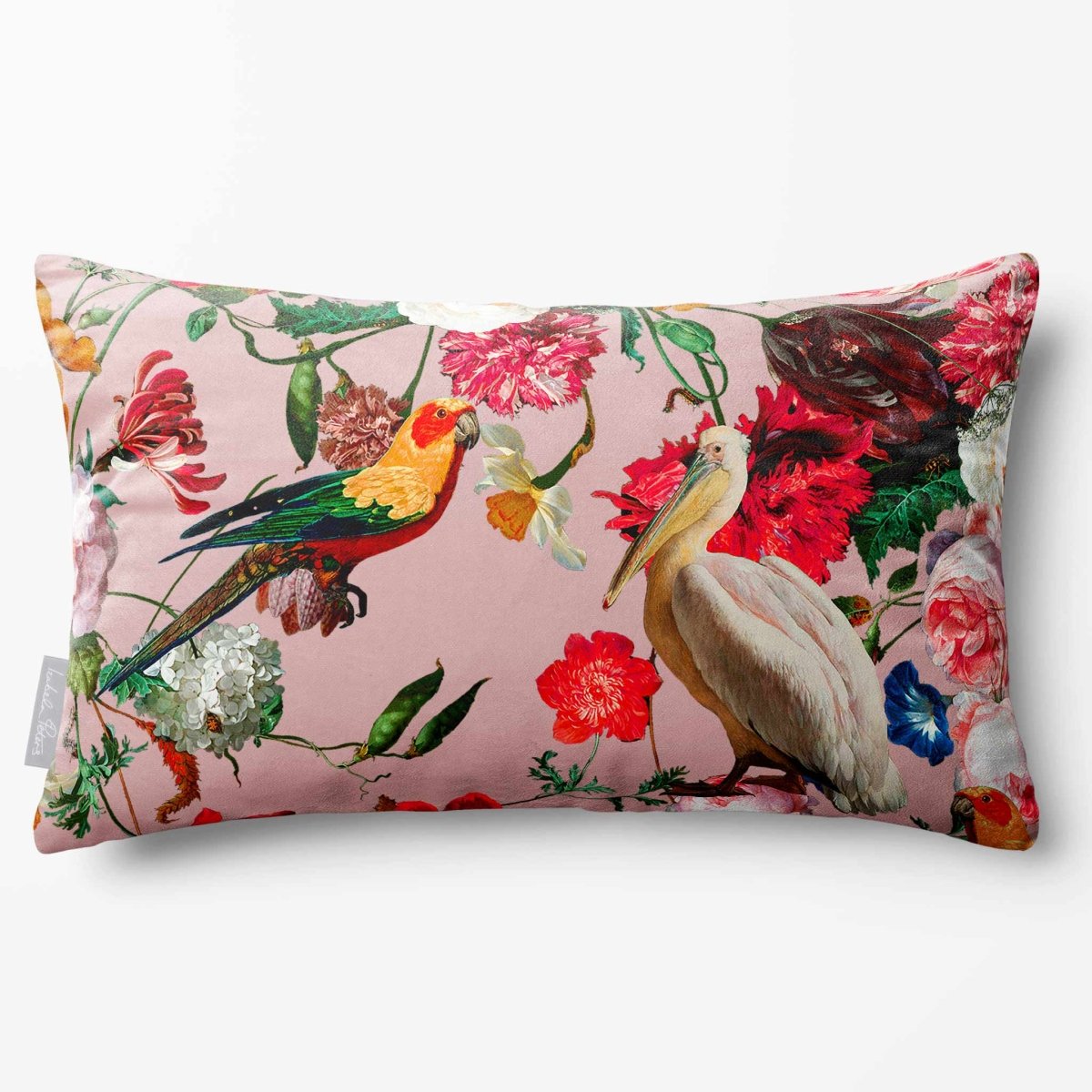 Peruvian Paradise | Sustainable Velvet Rectangle Cushion - Rosewater 50 x 30 cm Standard by Izabela Peters