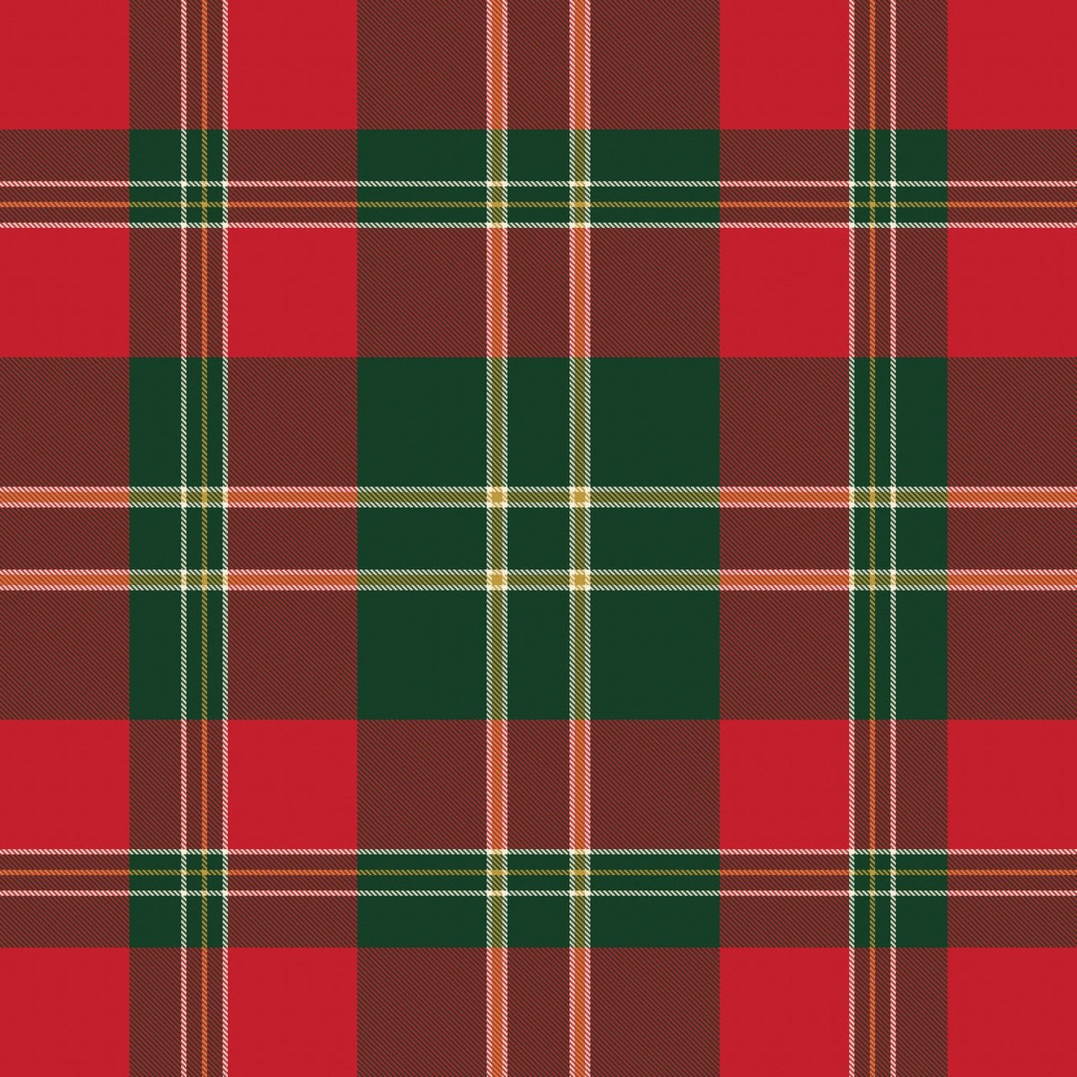 Tartan Christmas print in red with deep green