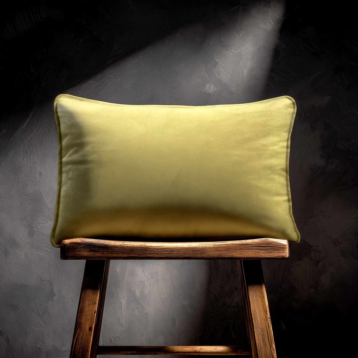Signature Colours with Piping | Sustainable Velvet Rectangle Cushion - Ivory Cream 50 x 30 cm by Izabela Peters