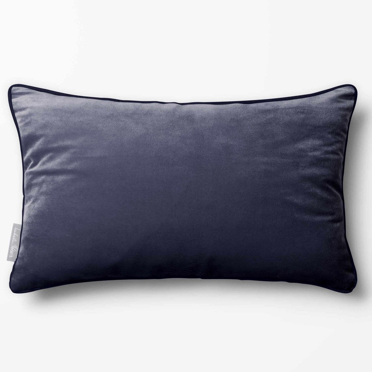 Signature Colours with Piping | Sustainable Velvet Rectangle Cushion - Graphite 50 x 30 cm by Izabela Peters
