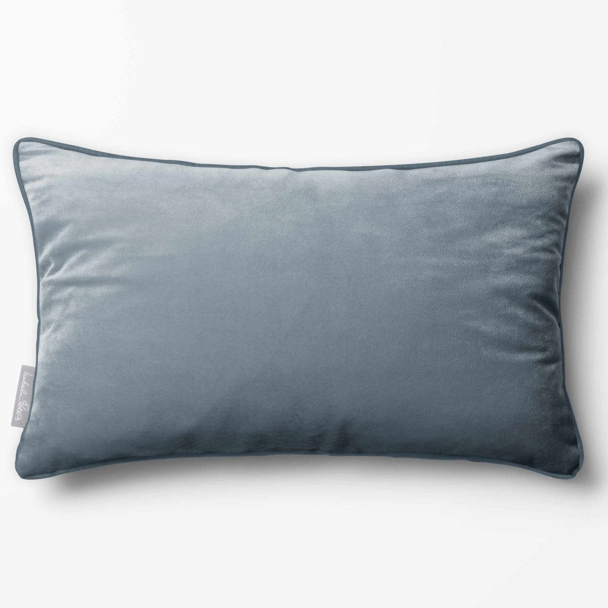 Signature Colours with Piping | Sustainable Velvet Rectangle Cushion - French Grey 50 x 30 cm by Izabela Peters