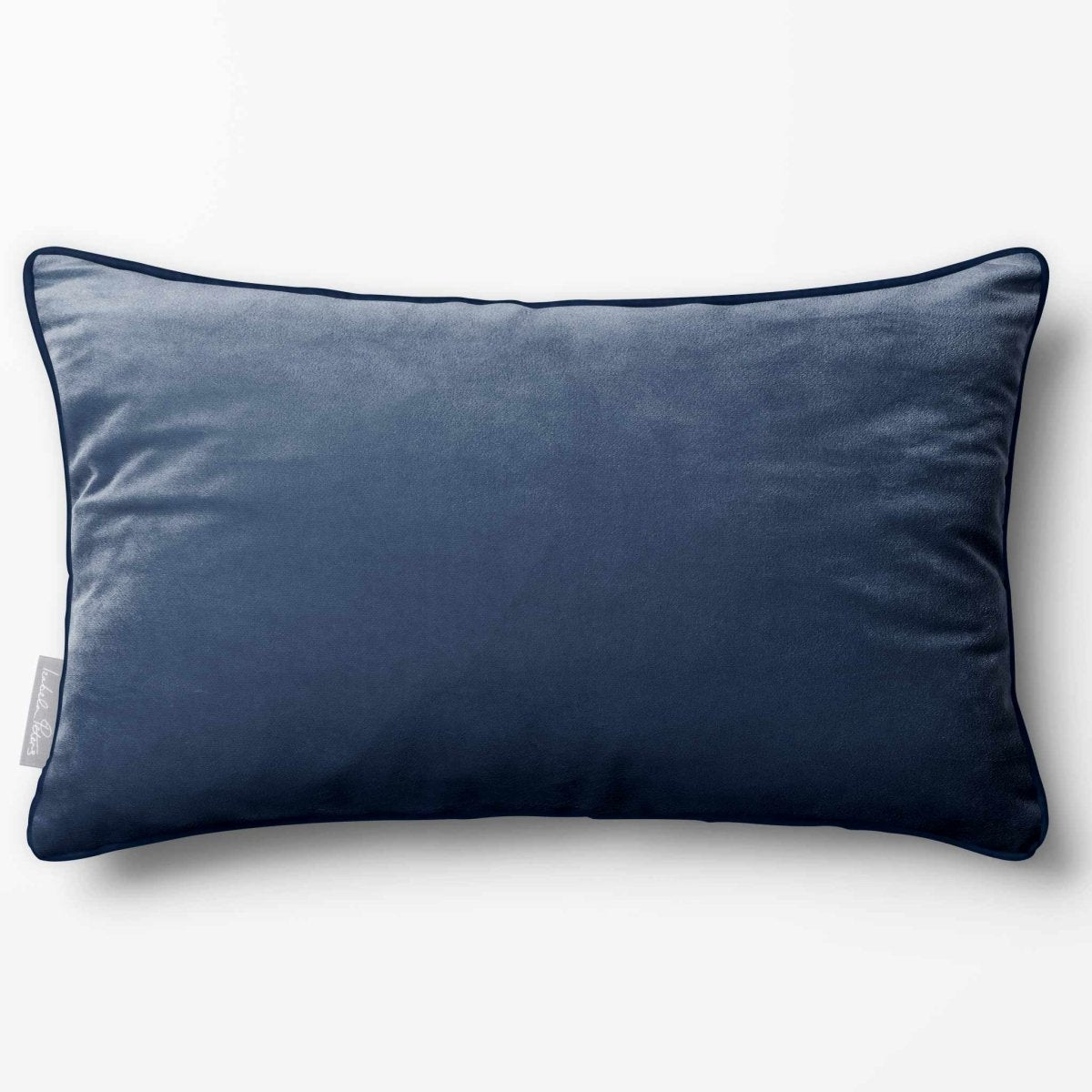Signature Colours with Piping | Sustainable Velvet Rectangle Cushion - Petrol Blue 50 x 30 cm by Izabela Peters