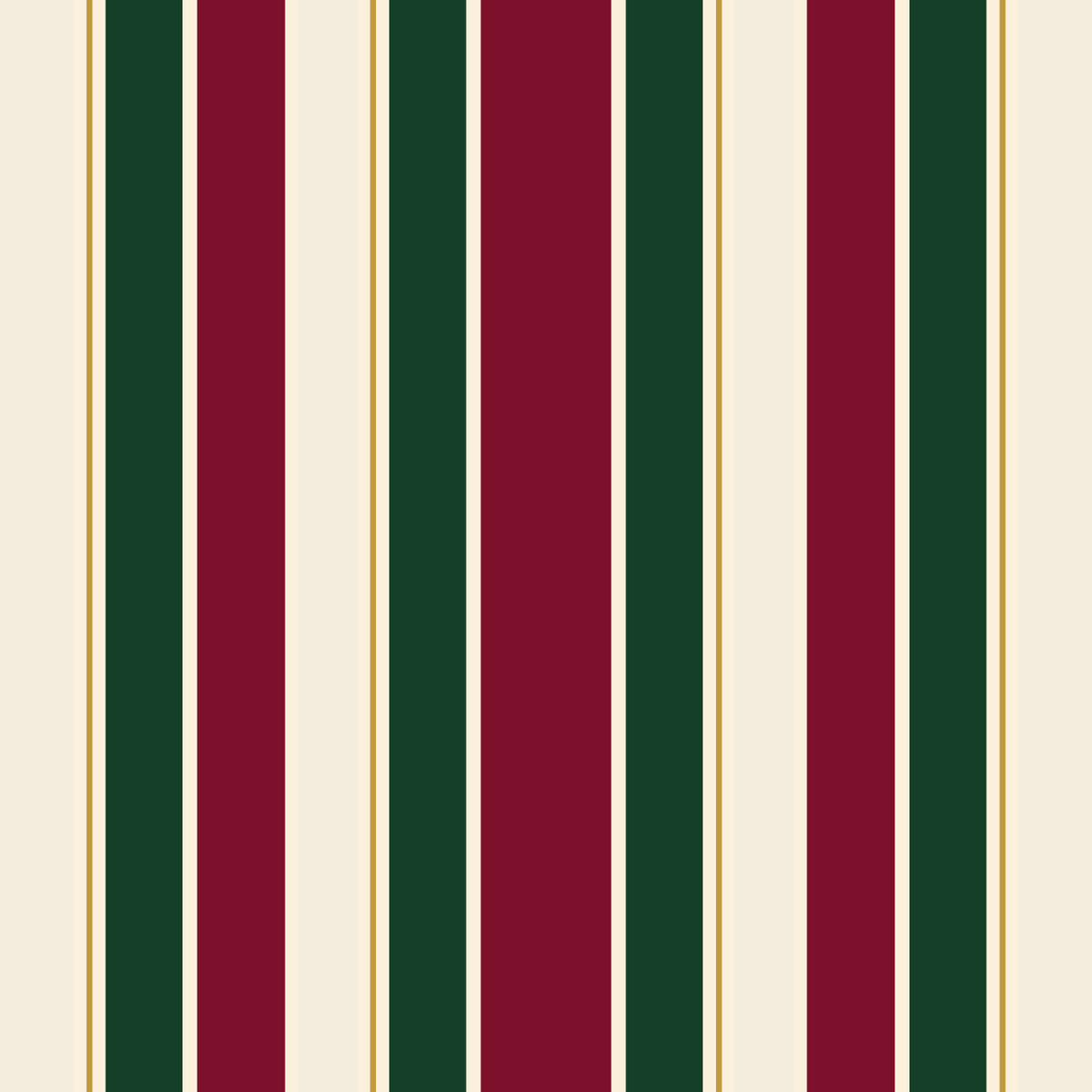 Signature Stripe Christmas print in burgundy, green and ivory
