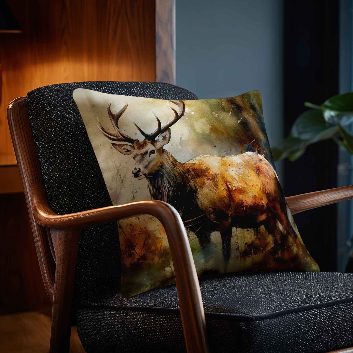 Stag | Sustainable Velvet Cushion - 40 x 40 cm Piped by Izabela Peters