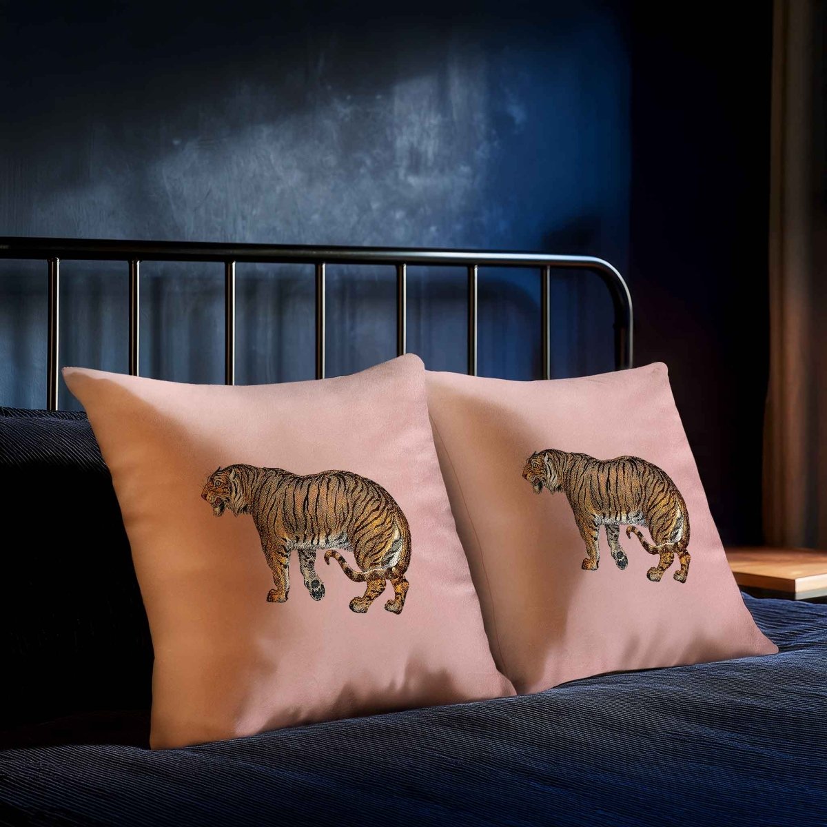 Tiger | Sustainable Velvet Cushion - Rosewater 40 x 40 cm Standard by Izabela Peters