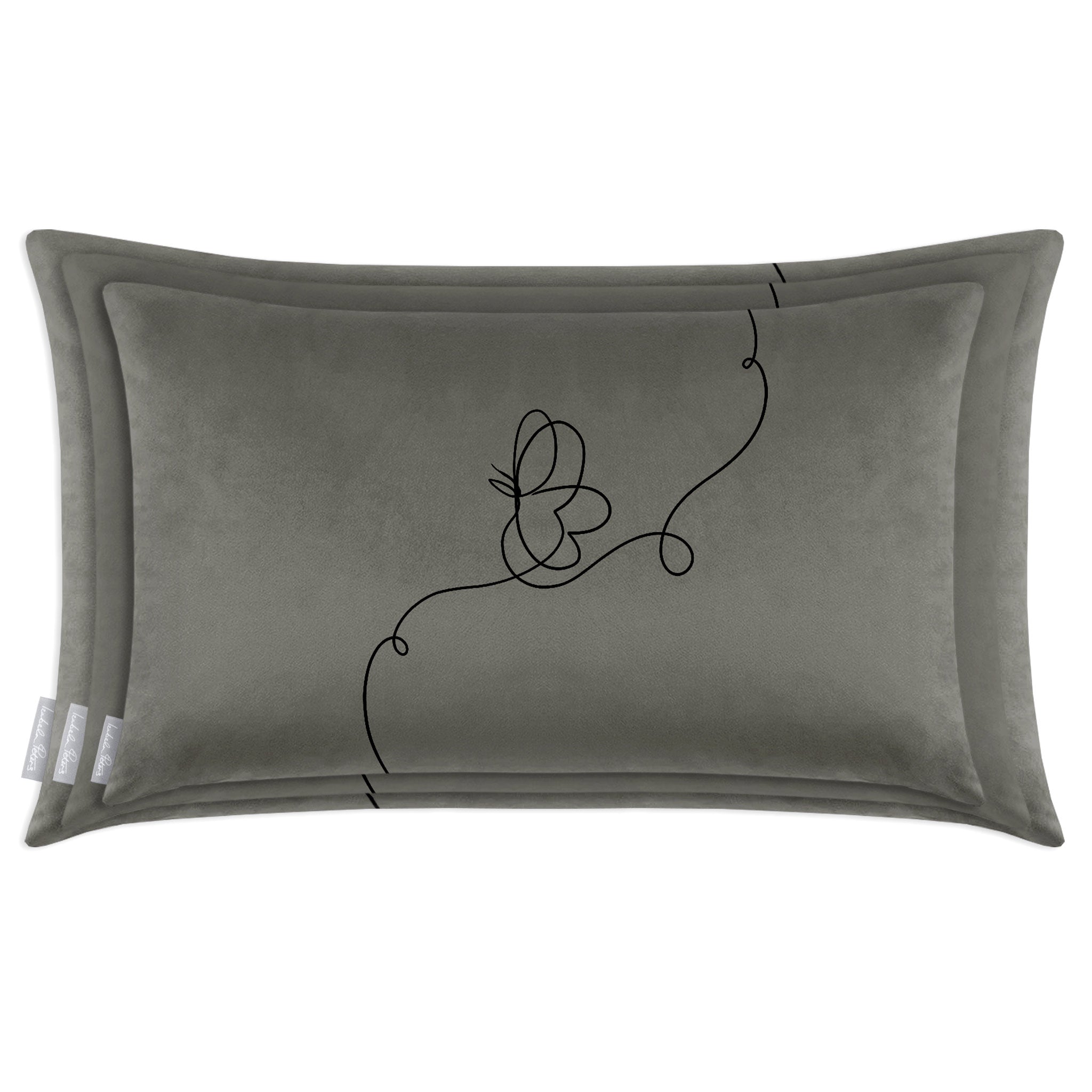 Butterfly | Sustainable Velvet Rectangle Cushion - Beluga 50 x 30 cm Cover Only by Izabela Peters