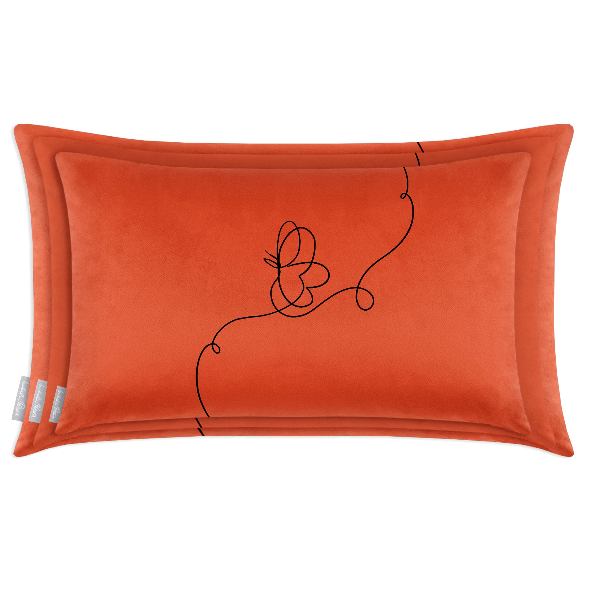Butterfly | Sustainable Velvet Rectangle Cushion - Burnt Ochre 50 x 30 cm Cover Only by Izabela Peters