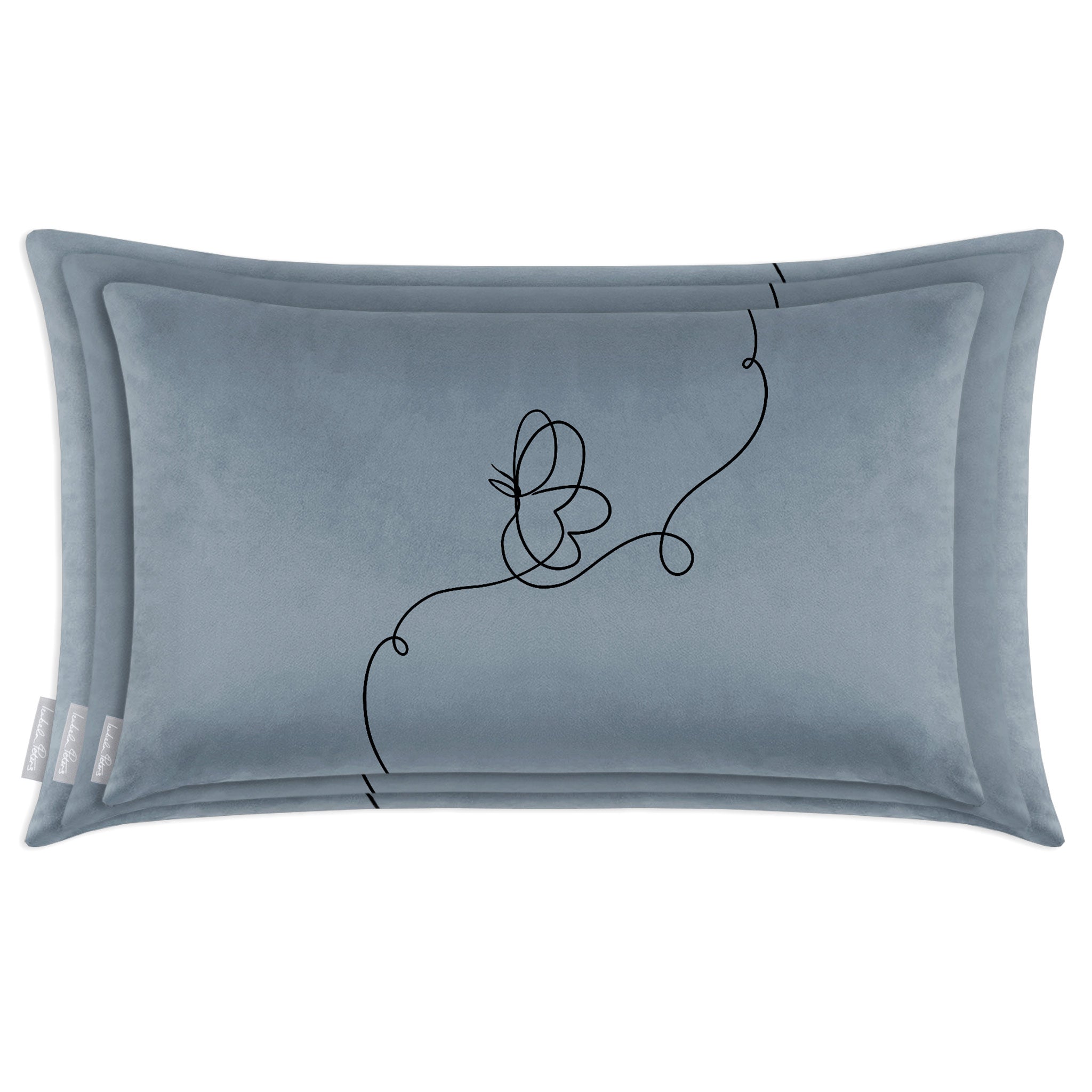 Butterfly | Sustainable Velvet Rectangle Cushion in French Grey 50 x 30 cm Cover Only | Izabela Peters