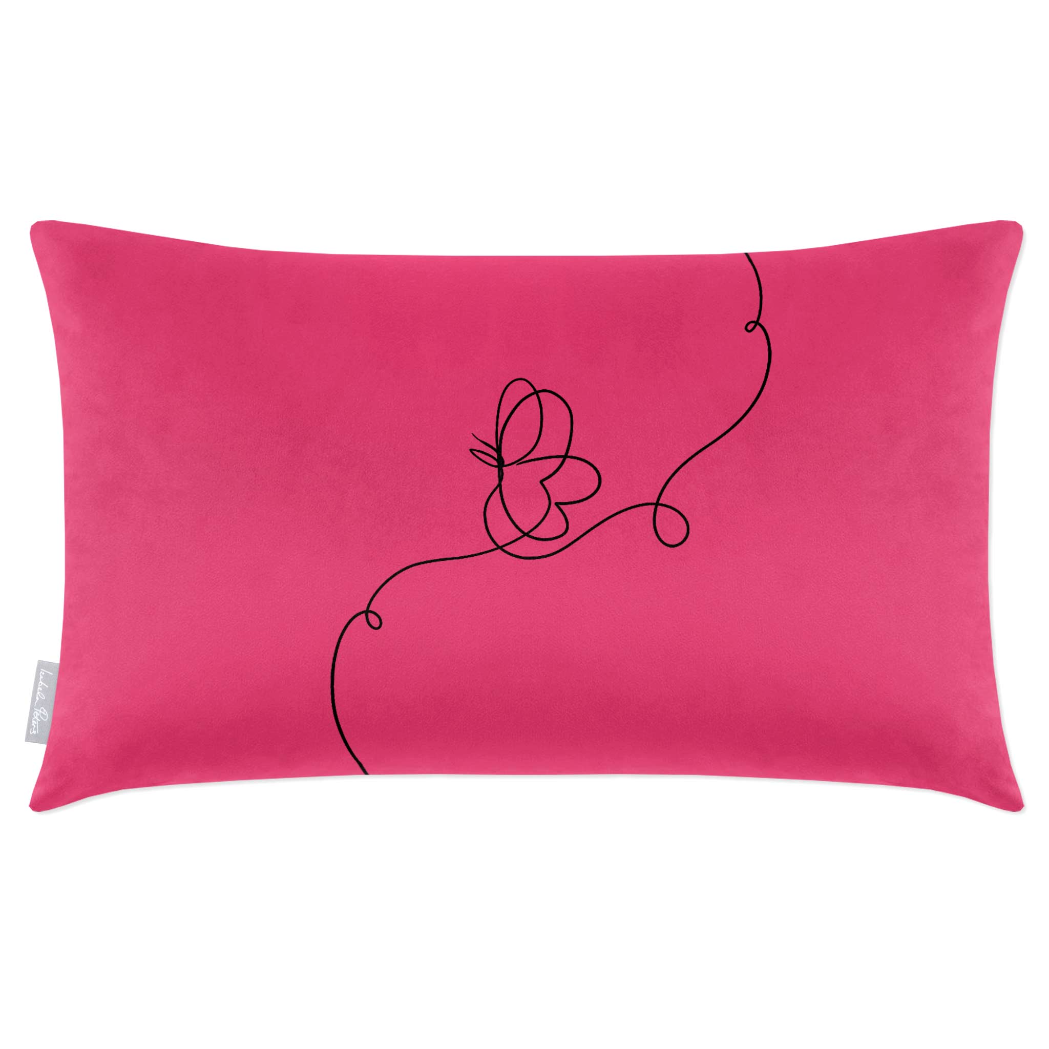 Butterfly | Sustainable Velvet Rectangle Cushion - Hot Pink 50 x 30 cm Cover Only by Izabela Peters