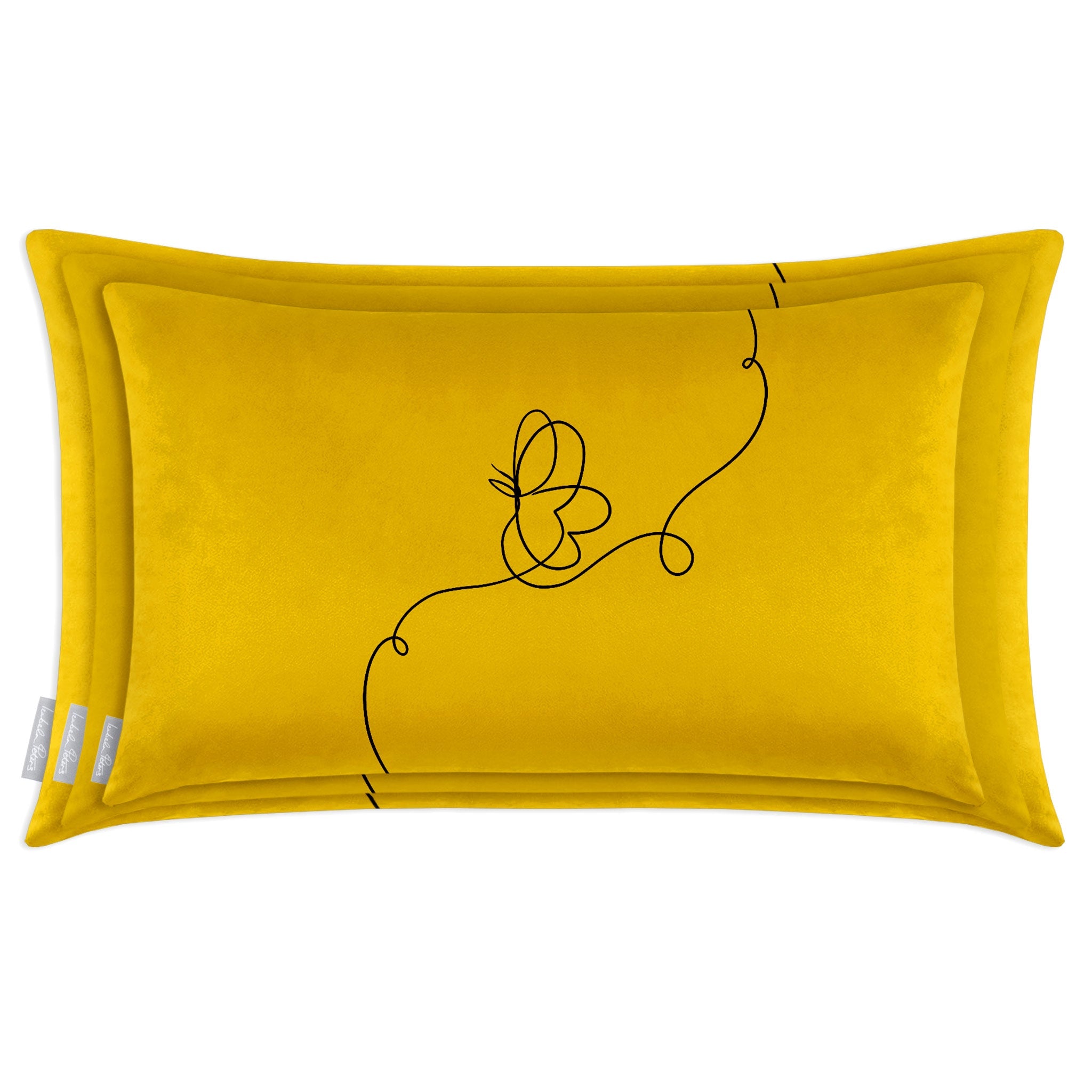Butterfly | Sustainable Velvet Rectangle Cushion - Mustard Ochre 50 x 30 cm Cover Only by Izabela Peters