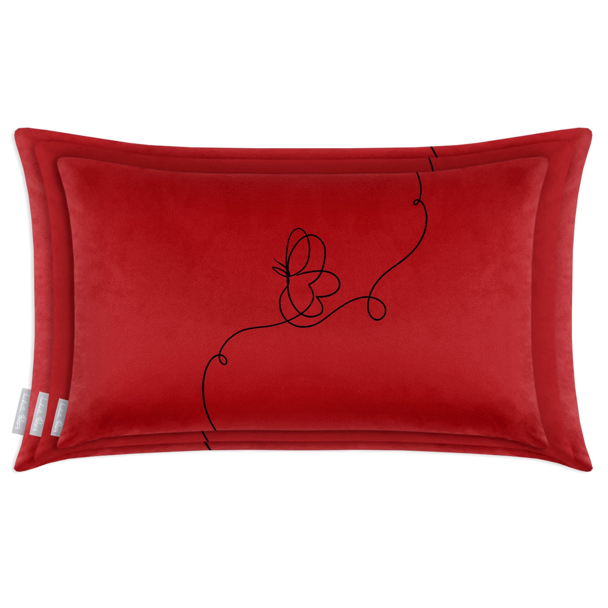 Butterfly | Sustainable Velvet Rectangle Cushion - Crimson Muse 50 x 30 cm Cover Only by Izabela Peters