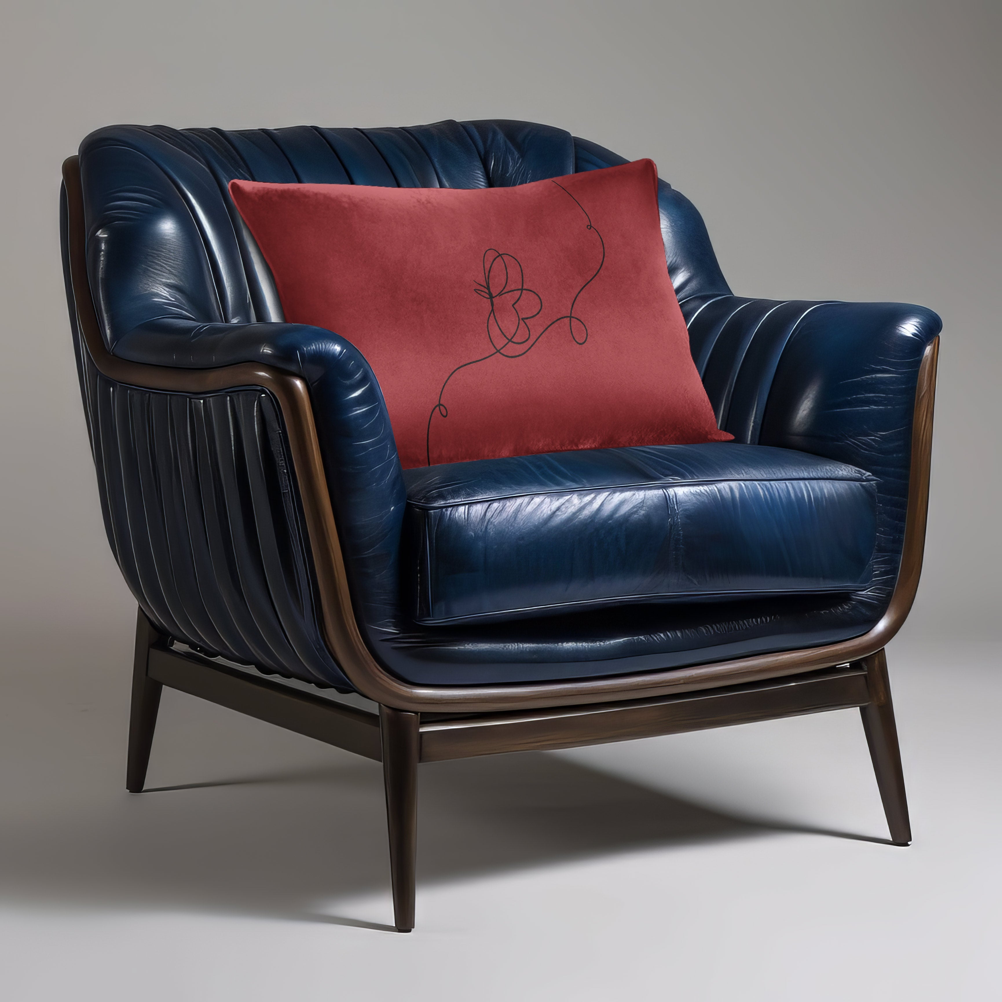 Butterfly | Sustainable Velvet Rectangle Cushion - Crimson Muse 50 x 30 cm Cover Only by Izabela Peters