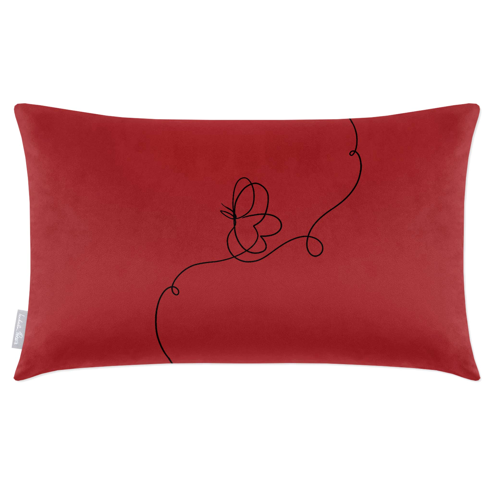 Butterfly | Sustainable Velvet Rectangle Cushion - Crimson Muse 50 x 30 cm Cover Only by Izabela Peters