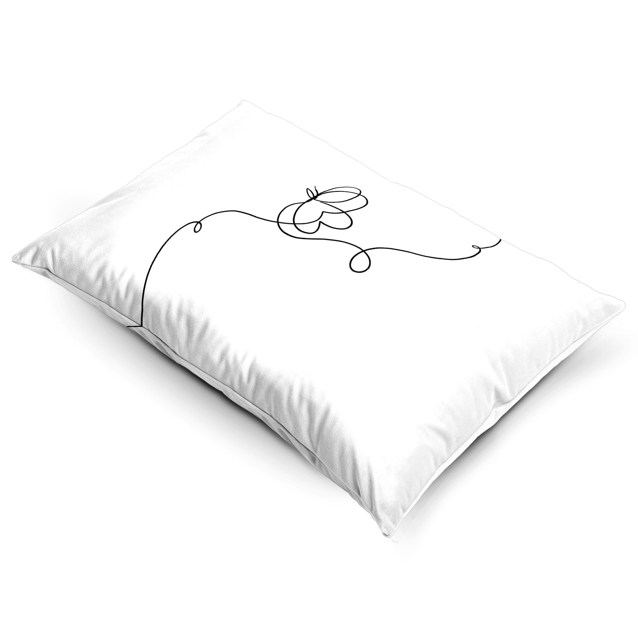 Butterfly | Sustainable Velvet Rectangle Cushion - White and Black 50 x 30 cm Cover Only by Izabela Peters