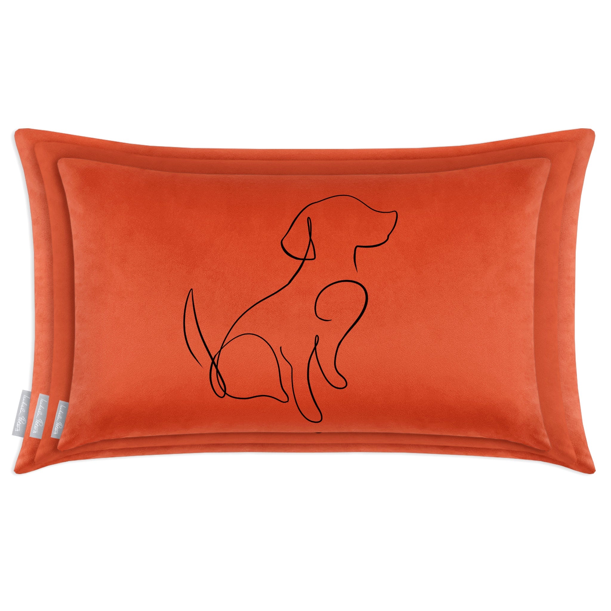 Dog | Sustainable Velvet Rectangle Cushion - Burnt Ochre 50 x 30 cm Cover Only by Izabela Peters