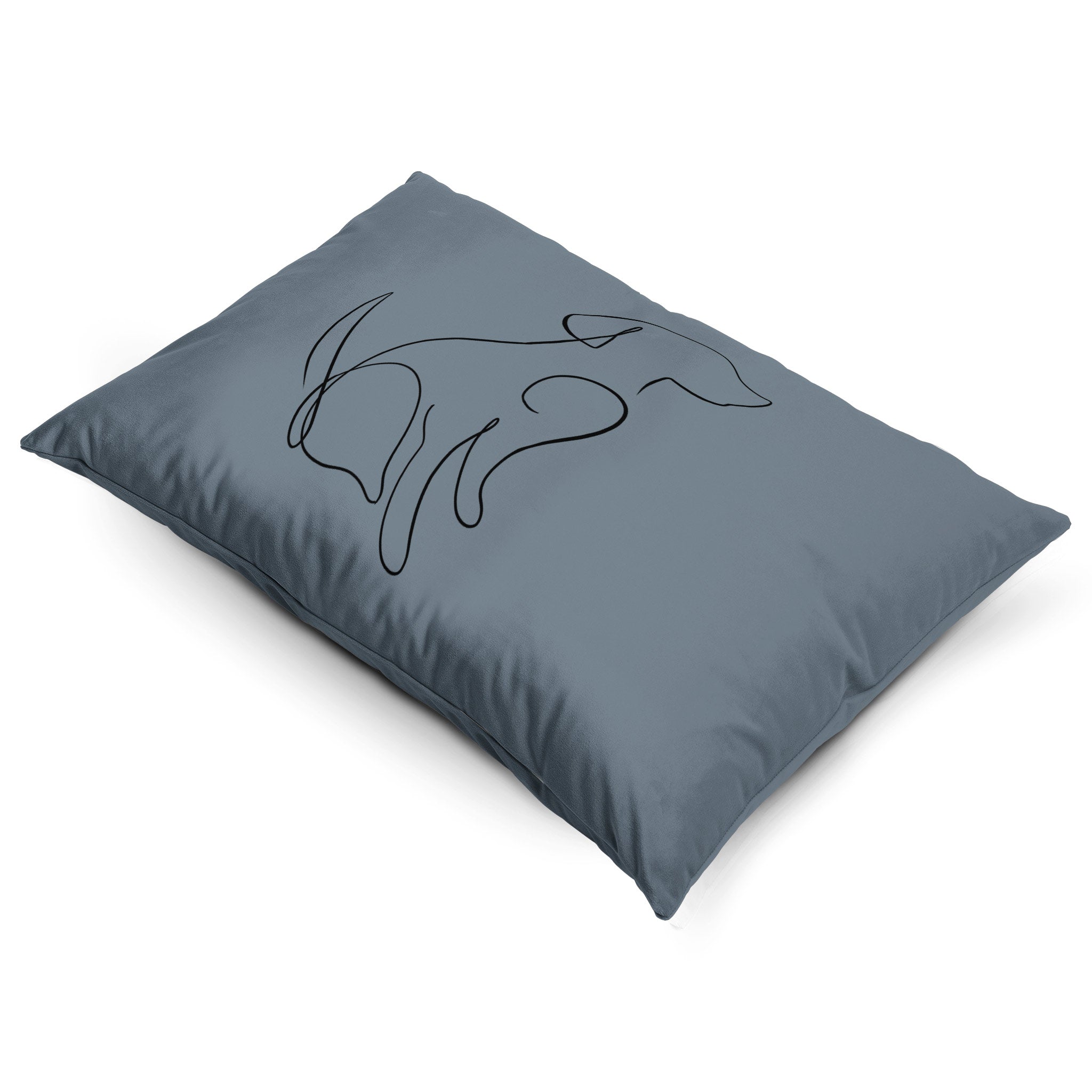 Dog | Sustainable Velvet Rectangle Cushion - French Grey 50 x 30 cm Cover Only by Izabela Peters