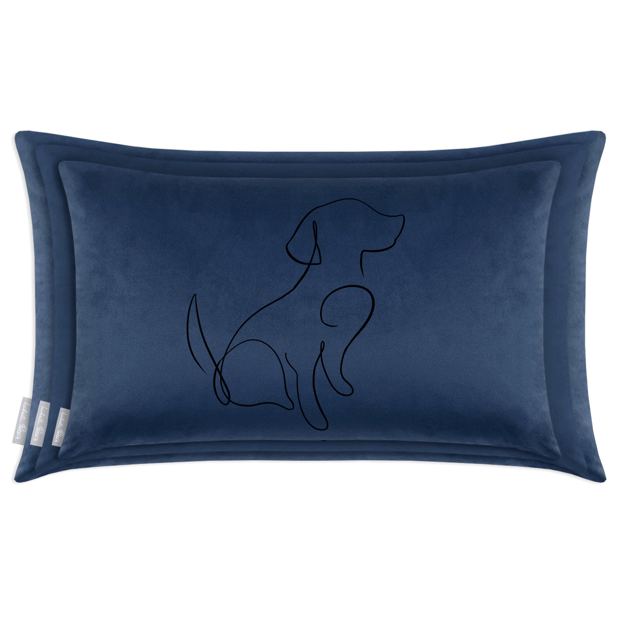 Dog | Sustainable Velvet Rectangle Cushion - Petrol Blue 50 x 30 cm Cover Only by Izabela Peters