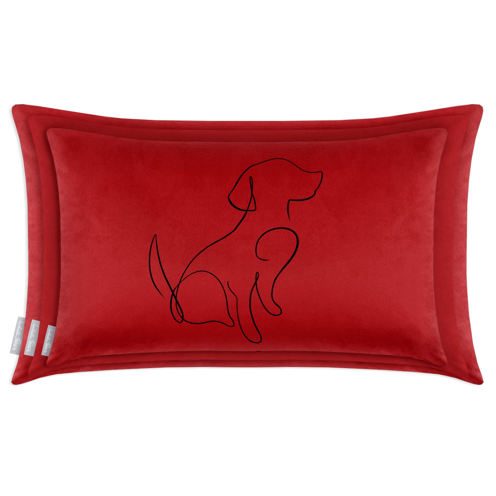 Dog | Sustainable Velvet Rectangle Cushion in Crimson Muse 50 x 30 cm Cover Only | Izabela Peters