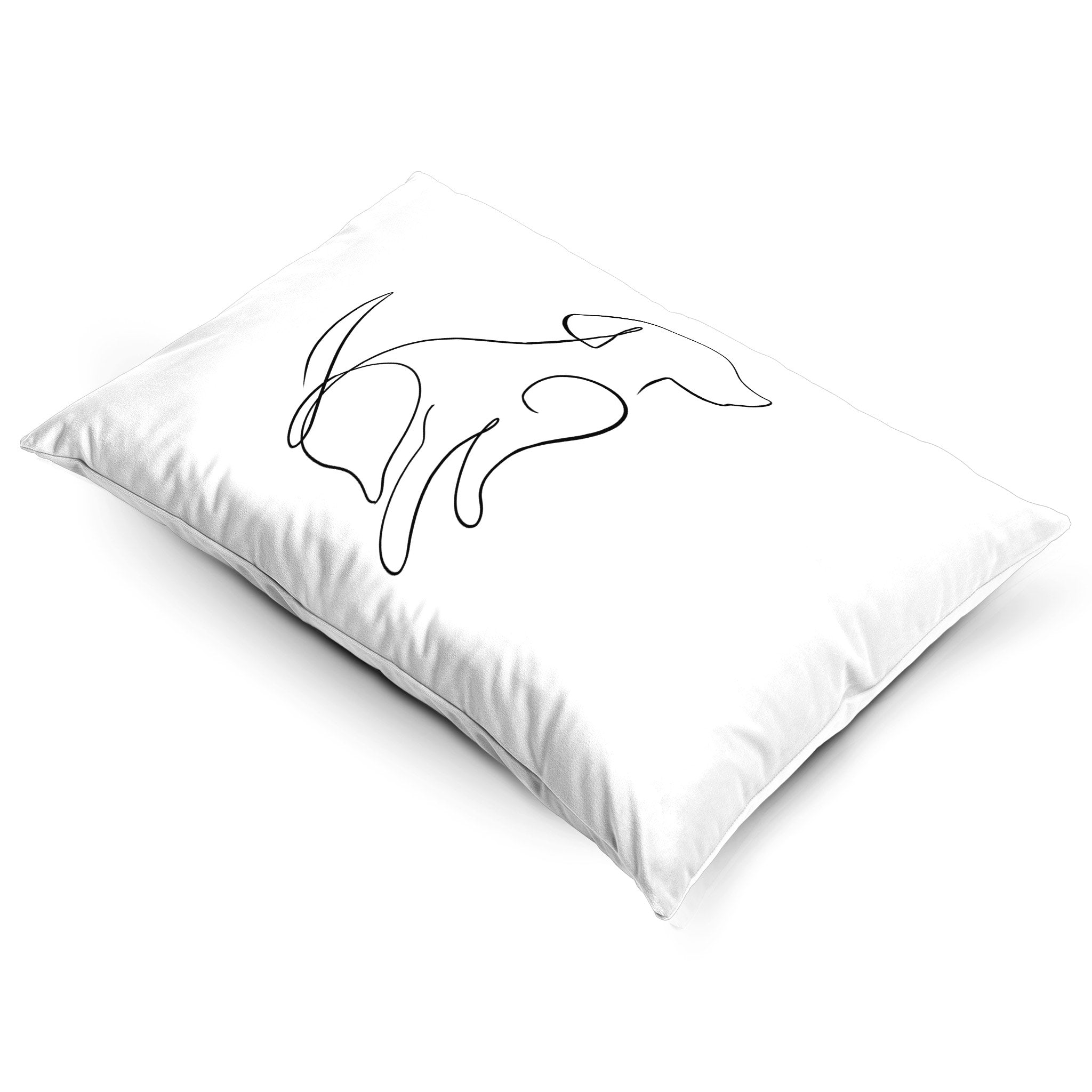 Dog | Sustainable Velvet Rectangle Cushion - White and Black 50 x 30 cm Cover Only by Izabela Peters