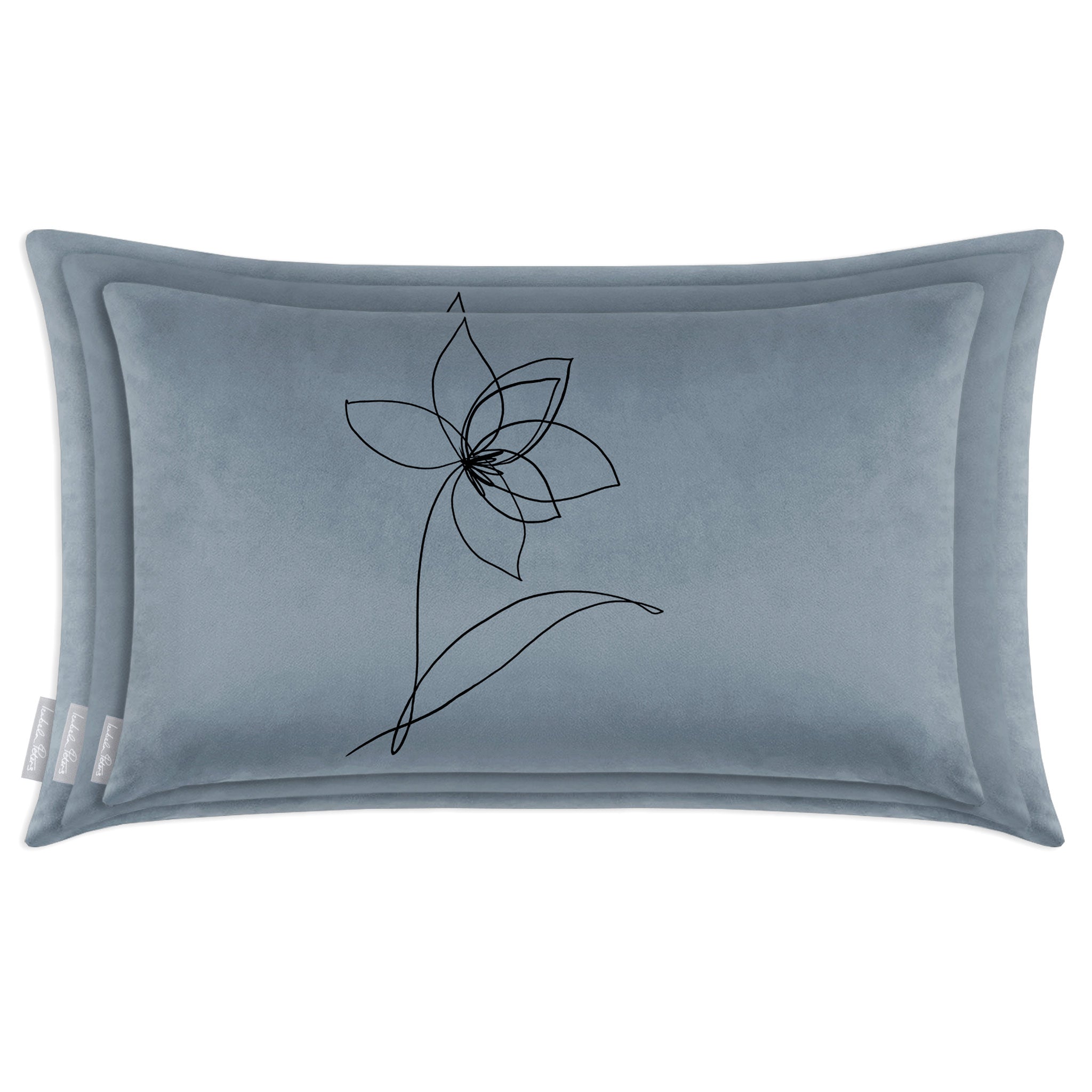 Flower | Sustainable Velvet Rectangle Cushion - French Grey 50 x 30 cm Cover Only by Izabela Peters