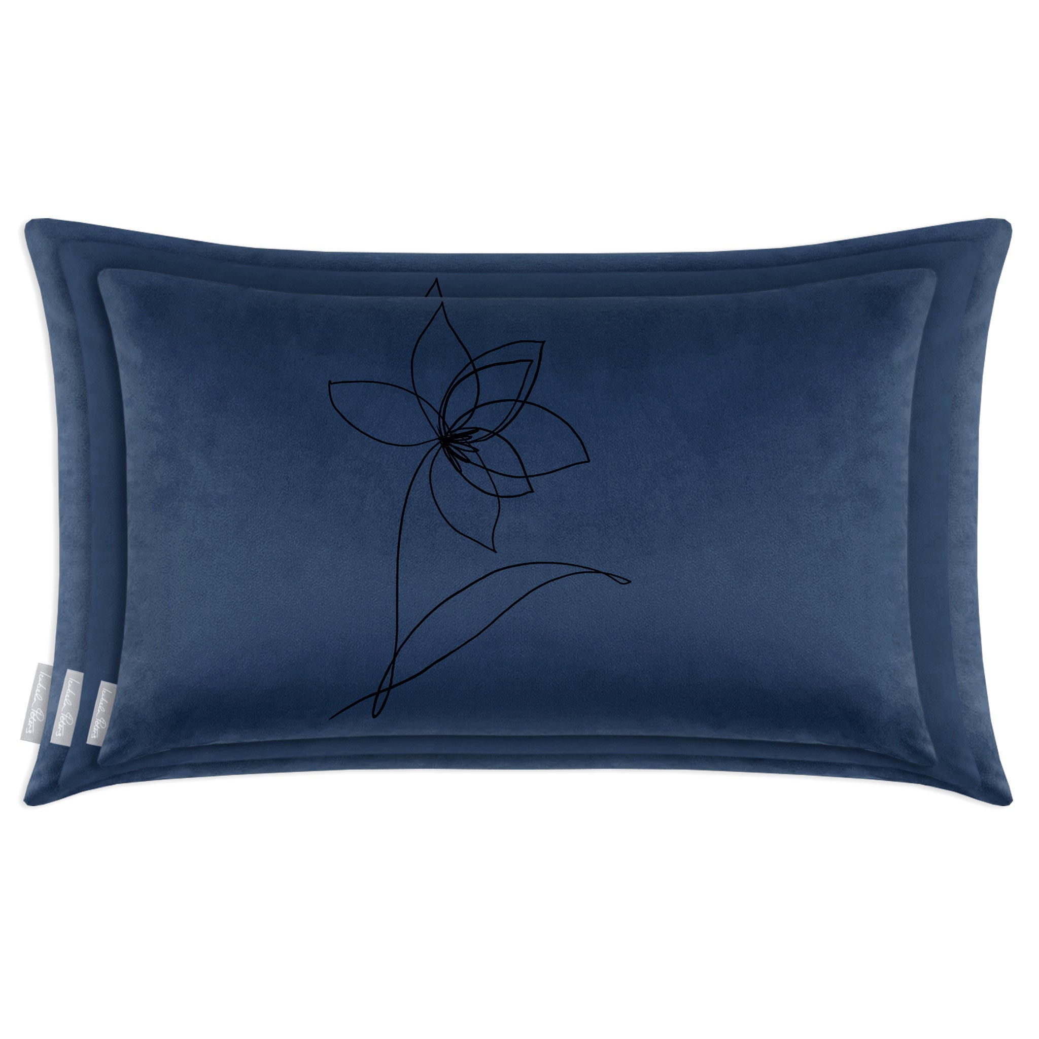 Flower | Sustainable Velvet Rectangle Cushion - Emerald Green 50 x 30 cm Cover Only by Izabela Peters