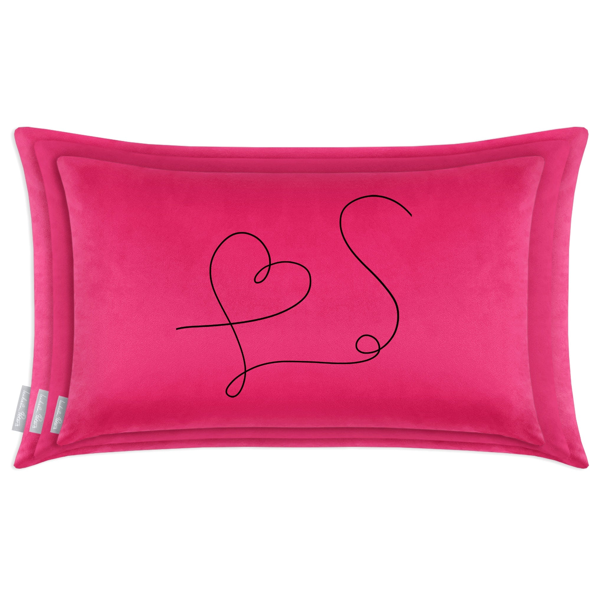 Heart | Sustainable Velvet Rectangle Cushion - Hot Pink 50 x 30 cm Cover Only by Izabela Peters