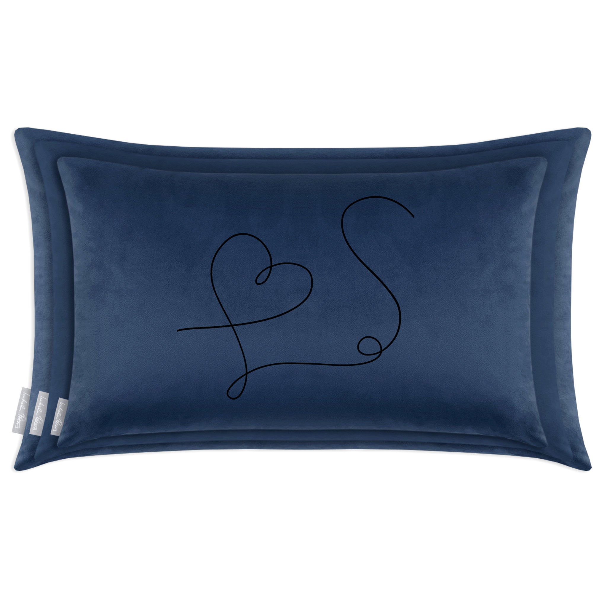 Heart | Sustainable Velvet Rectangle Cushion - Petrol Blue 50 x 30 cm Cover Only by Izabela Peters