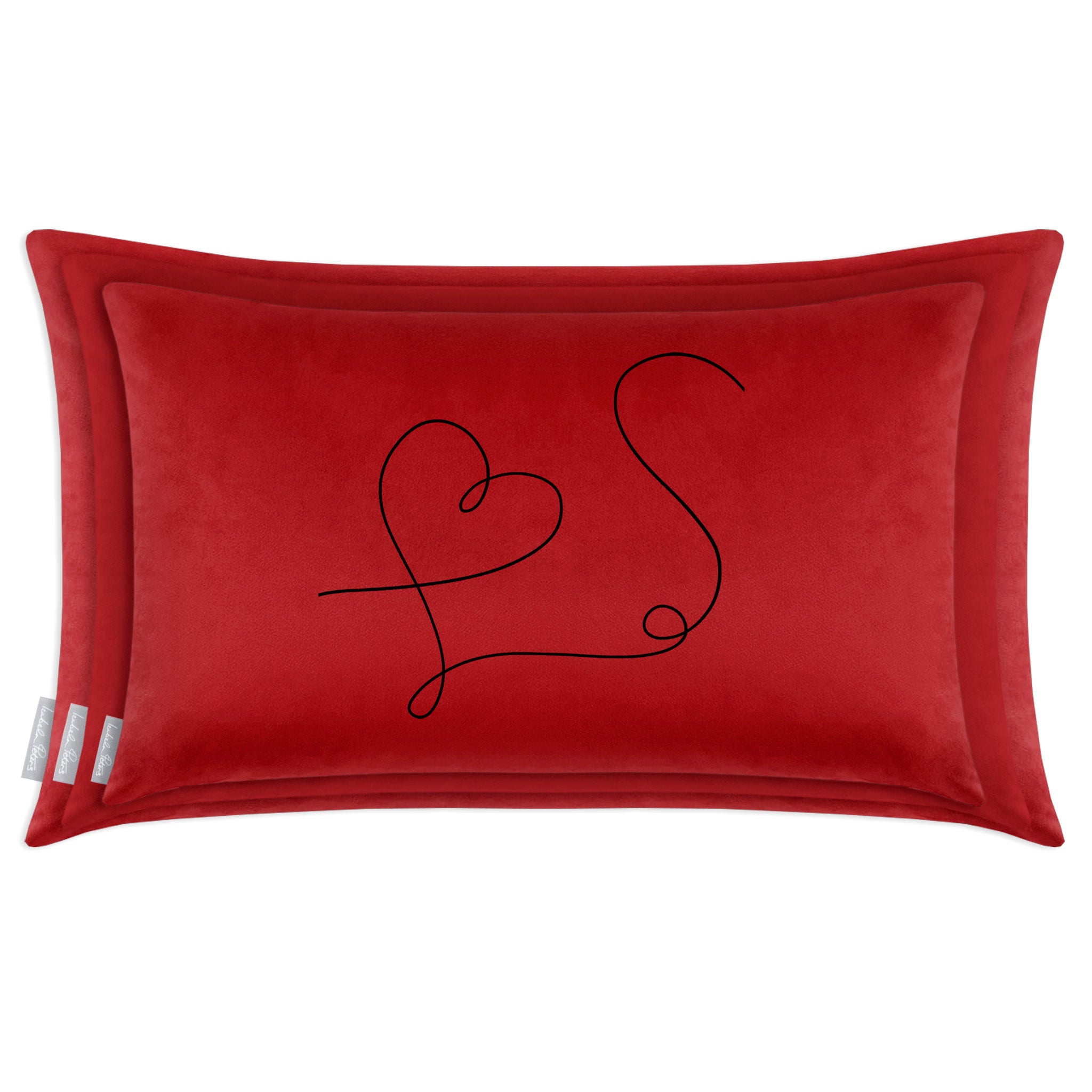 Heart | Sustainable Velvet Rectangle Cushion - Crimson Muse 50 x 30 cm Cover Only by Izabela Peters