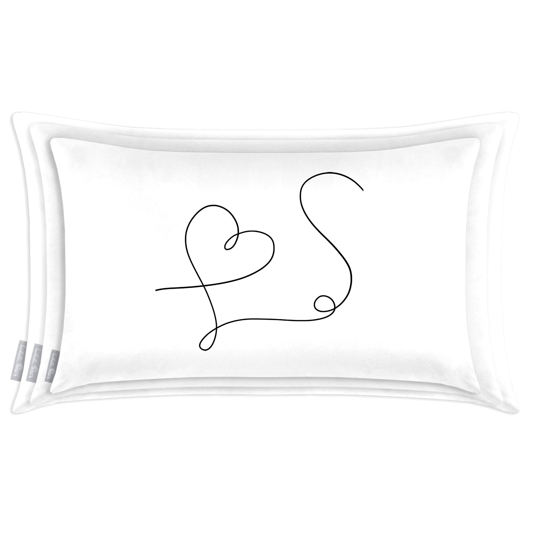 Heart | Sustainable Velvet Rectangle Cushion - White and Black 50 x 30 cm Cover Only by Izabela Peters