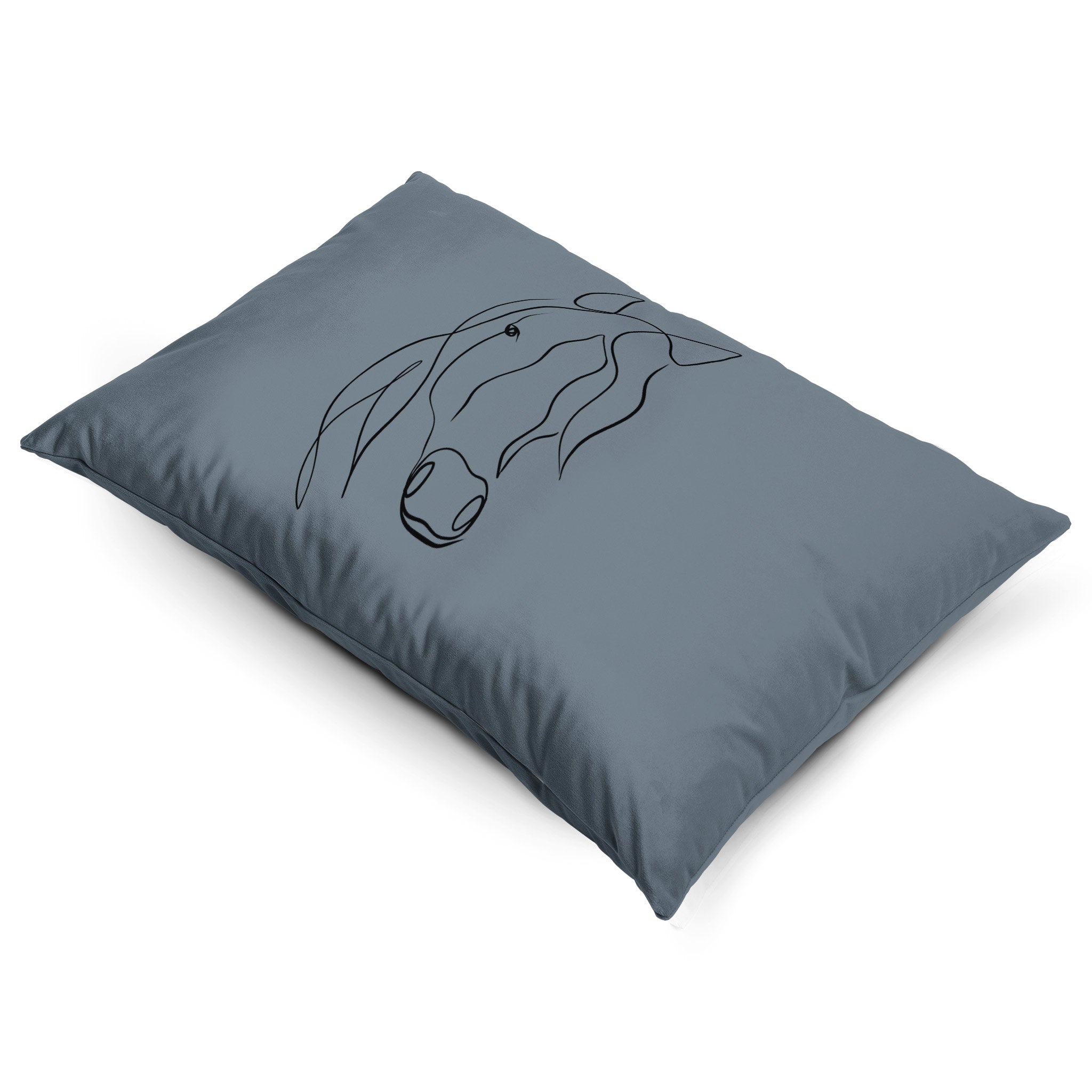 Horse | Sustainable Velvet Rectangle Cushion - French Grey 50 x 30 cm Cover Only by Izabela Peters