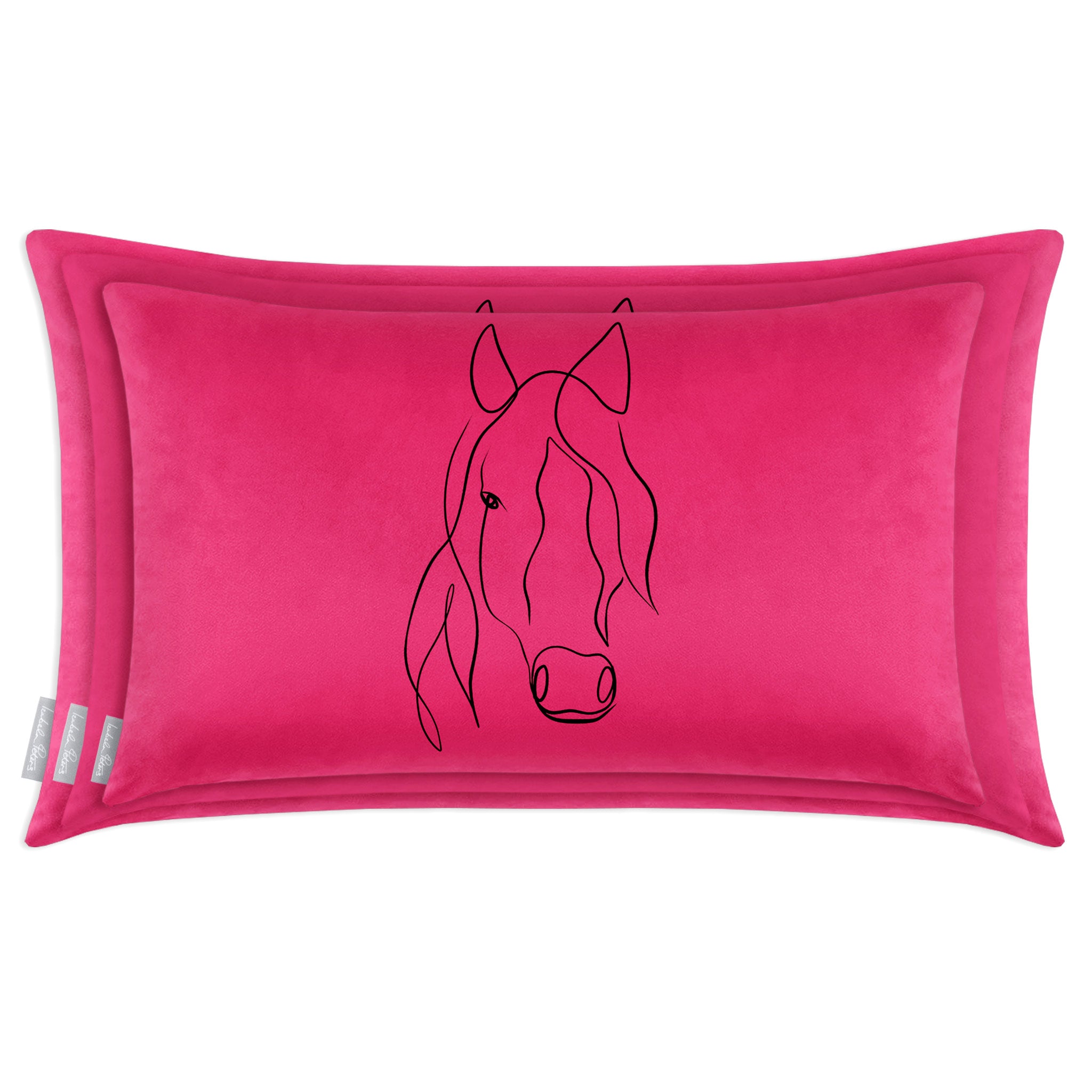 Horse | Sustainable Velvet Rectangle Cushion in Hot Pink 50 x 30 cm Cover Only | Izabela Peters