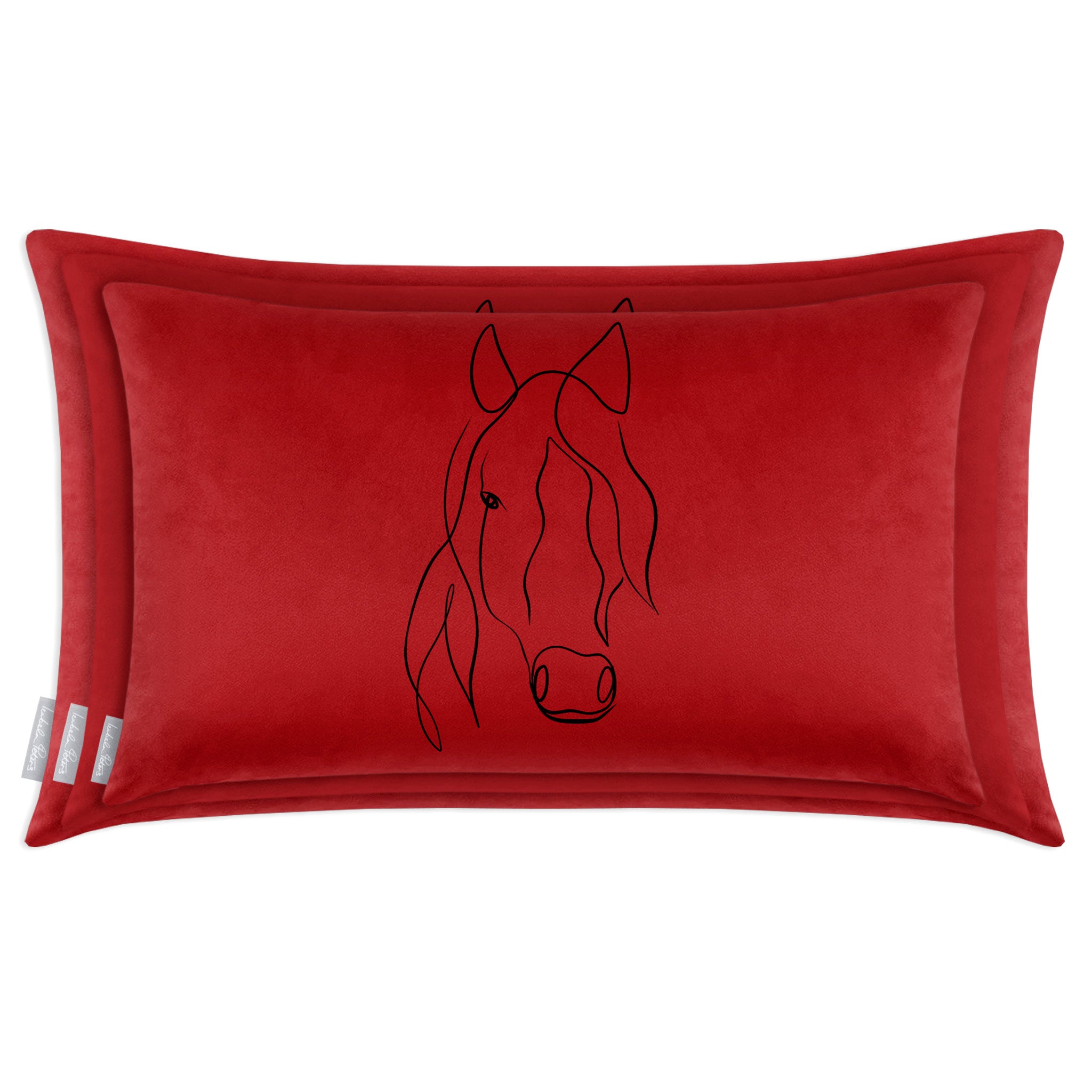 Horse | Sustainable Velvet Rectangle Cushion - Taupe 50 x 30 cm Cover Only by Izabela Peters