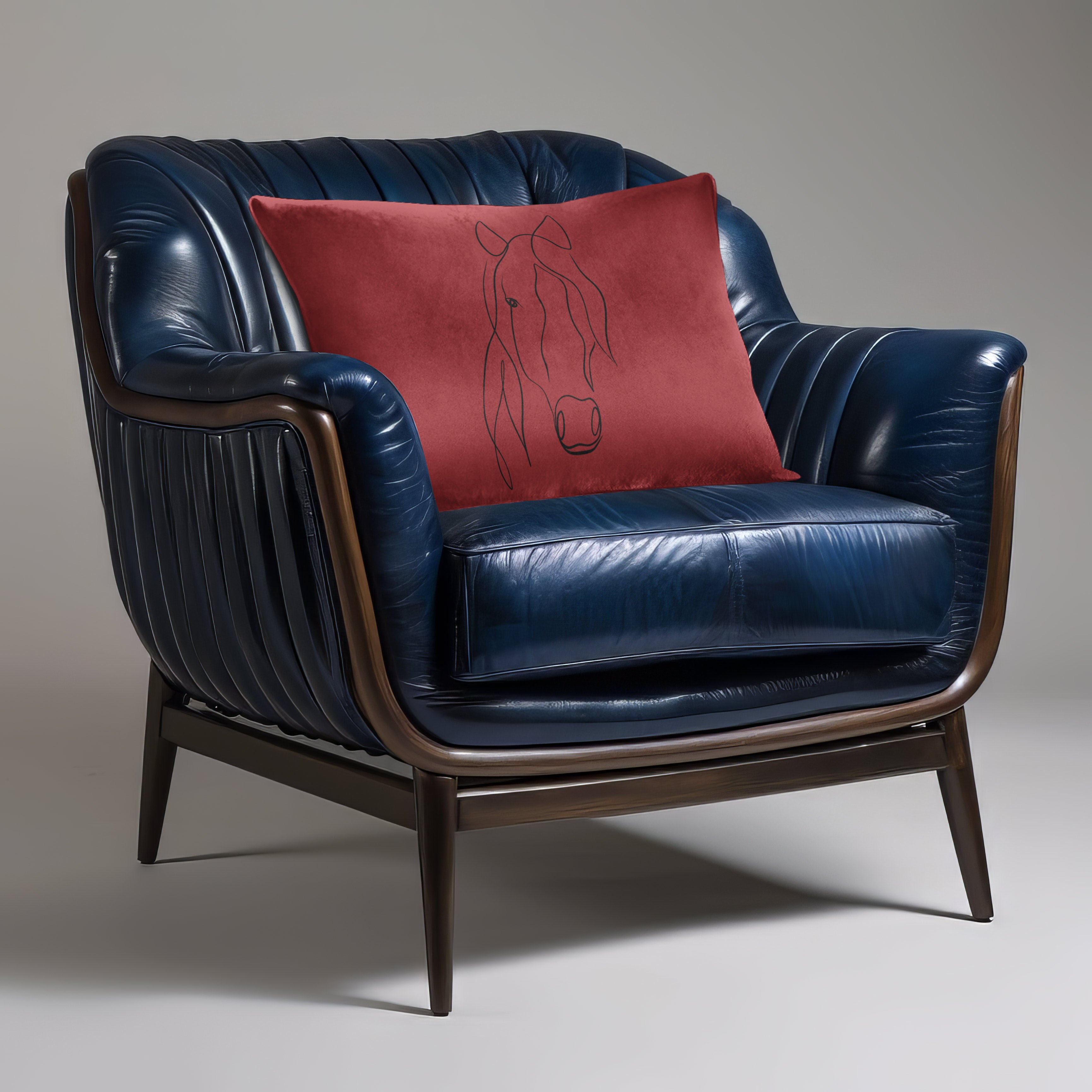 Horse | Sustainable Velvet Rectangle Cushion - Crimson Muse 50 x 30 cm Cover Only by Izabela Peters